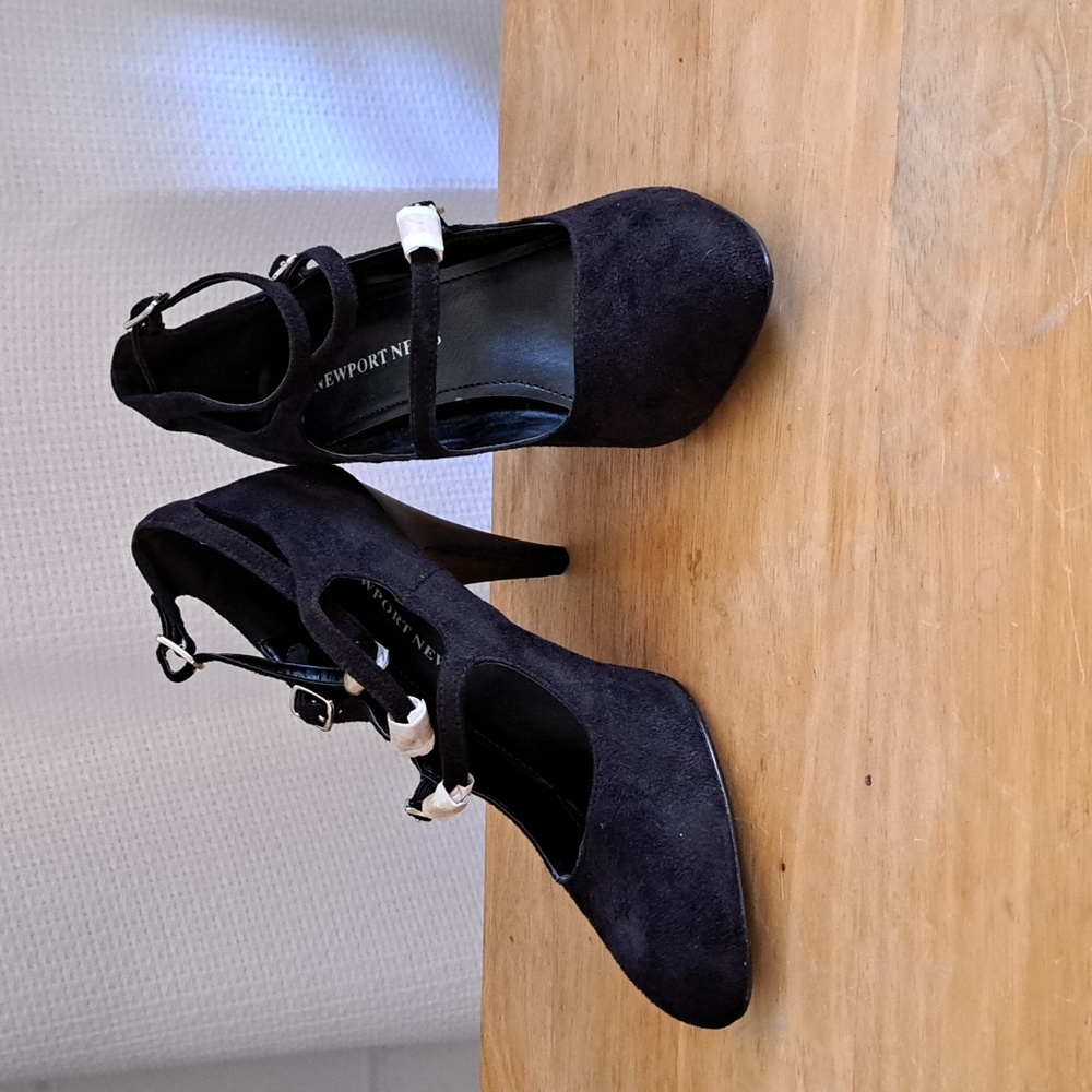 Black Suede leather high heels sz. 7.5 by Newport News